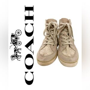 Coach Pita Signature C Quilted Hightop Sneakers 8